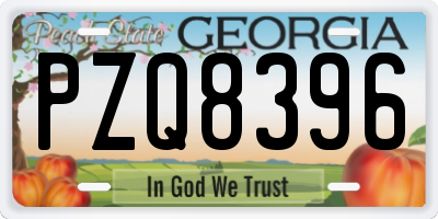GA license plate PZQ8396