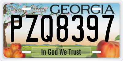 GA license plate PZQ8397