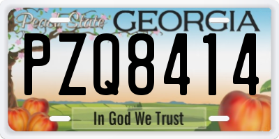 GA license plate PZQ8414