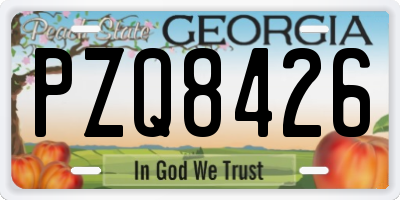 GA license plate PZQ8426