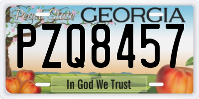 GA license plate PZQ8457