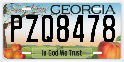 GA license plate PZQ8478