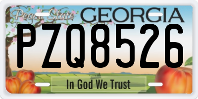 GA license plate PZQ8526