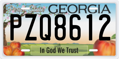 GA license plate PZQ8612