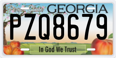 GA license plate PZQ8679