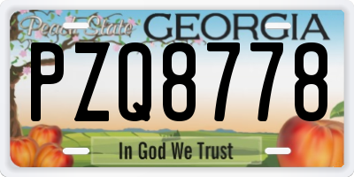 GA license plate PZQ8778