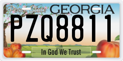 GA license plate PZQ8811