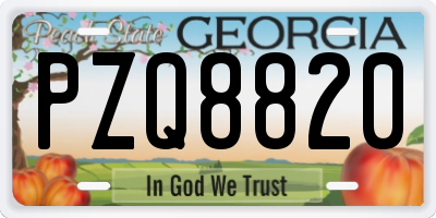 GA license plate PZQ8820