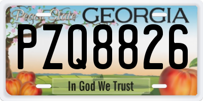 GA license plate PZQ8826