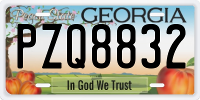 GA license plate PZQ8832