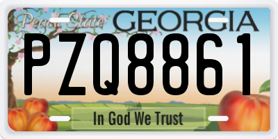 GA license plate PZQ8861