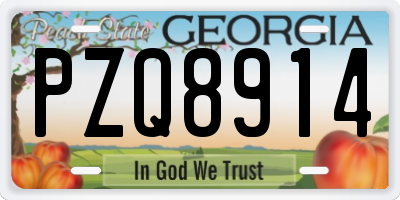 GA license plate PZQ8914