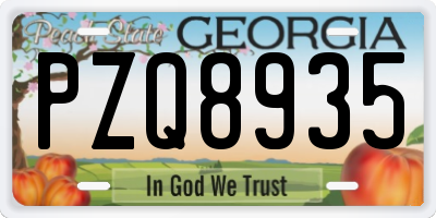 GA license plate PZQ8935