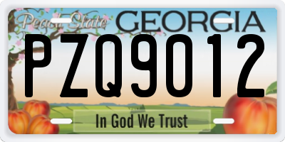 GA license plate PZQ9012