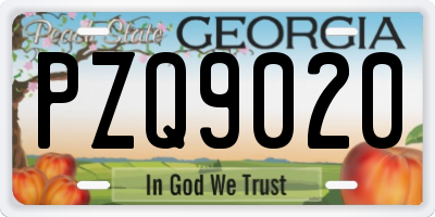GA license plate PZQ9020
