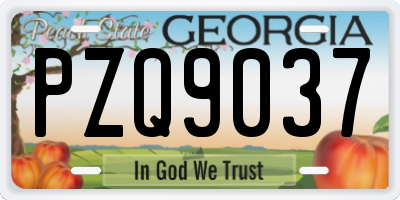 GA license plate PZQ9037