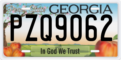 GA license plate PZQ9062