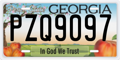 GA license plate PZQ9097