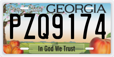 GA license plate PZQ9174