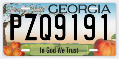 GA license plate PZQ9191