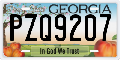 GA license plate PZQ9207