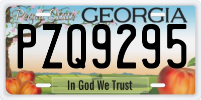 GA license plate PZQ9295