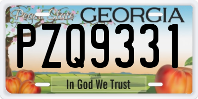 GA license plate PZQ9331