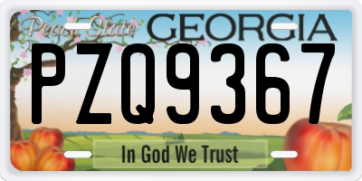 GA license plate PZQ9367