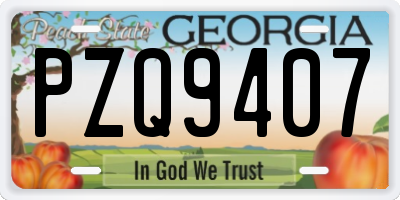 GA license plate PZQ9407