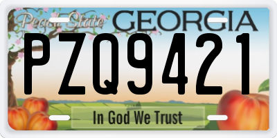 GA license plate PZQ9421