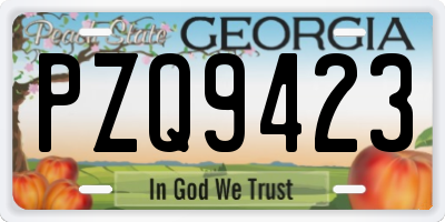 GA license plate PZQ9423
