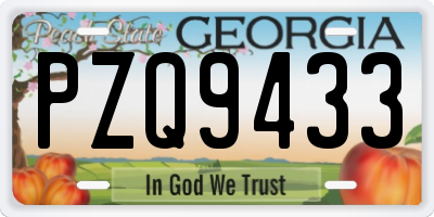 GA license plate PZQ9433