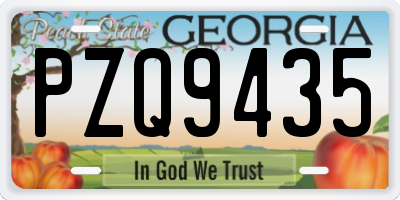 GA license plate PZQ9435