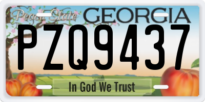 GA license plate PZQ9437