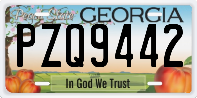 GA license plate PZQ9442