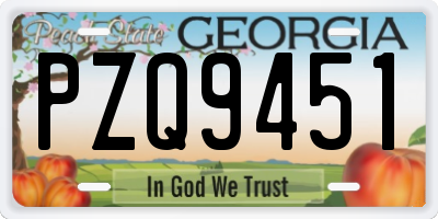 GA license plate PZQ9451