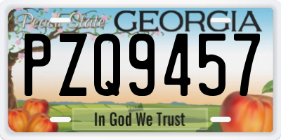 GA license plate PZQ9457