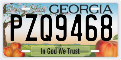 GA license plate PZQ9468