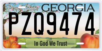 GA license plate PZQ9474