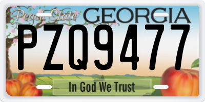 GA license plate PZQ9477
