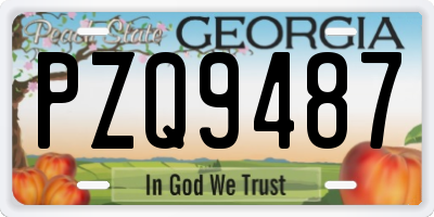 GA license plate PZQ9487