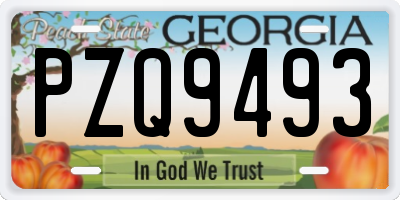 GA license plate PZQ9493