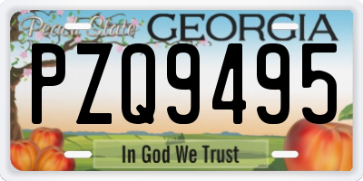 GA license plate PZQ9495