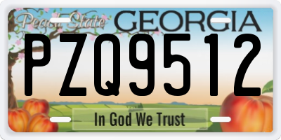 GA license plate PZQ9512