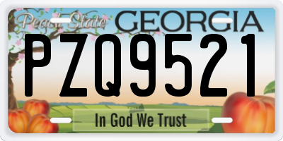GA license plate PZQ9521