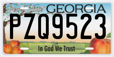 GA license plate PZQ9523