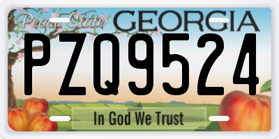 GA license plate PZQ9524