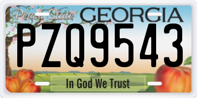 GA license plate PZQ9543