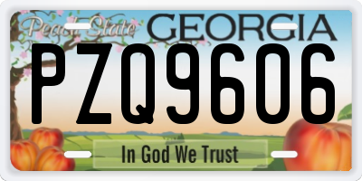 GA license plate PZQ9606