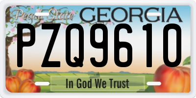 GA license plate PZQ9610